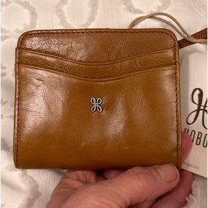 Hobo Max Mini bifold wallet. Truffle in color.